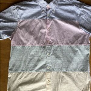 Brooks Brothers Blue, Pink, and Cream Striped Shirt